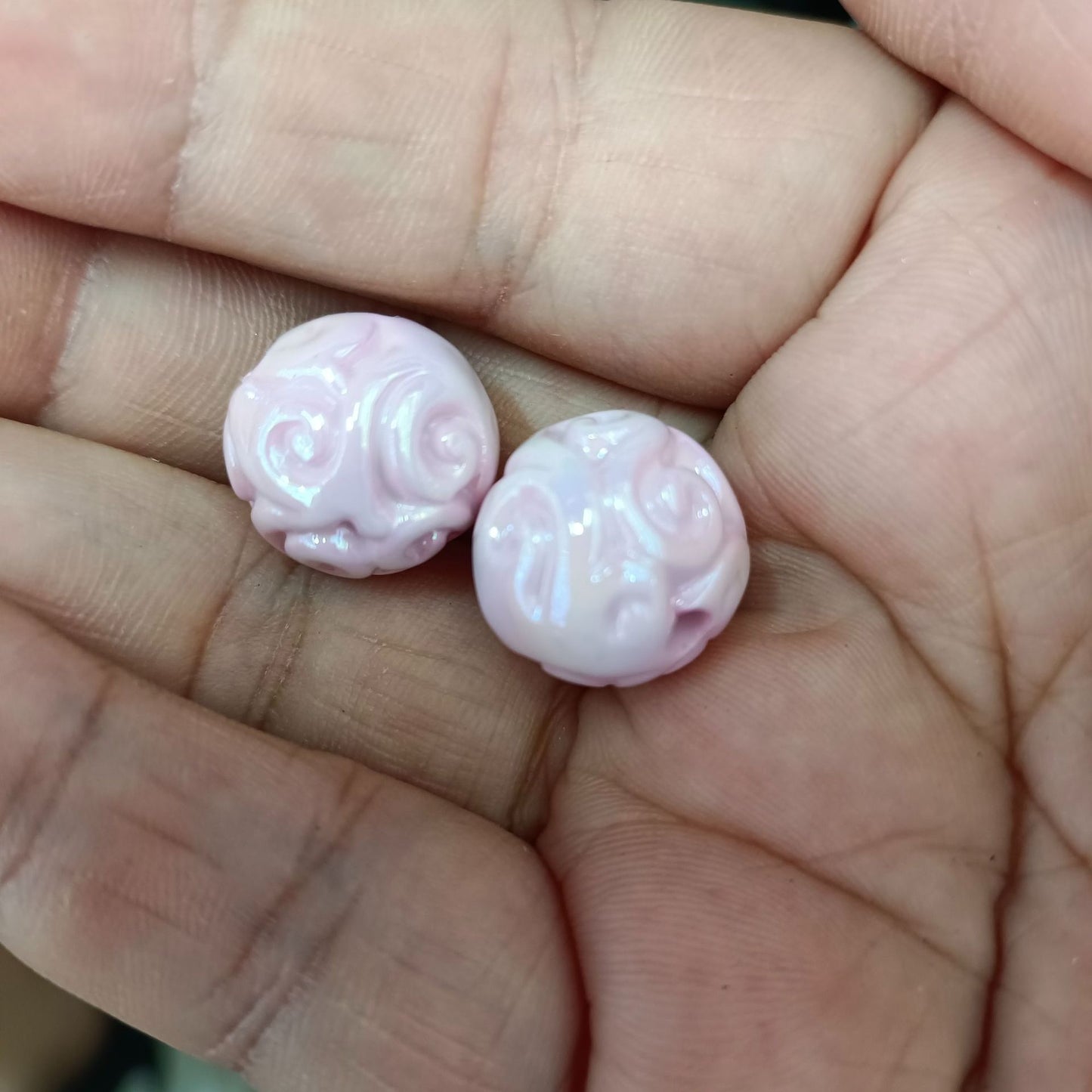 Glow Winding Flower Acrylic Beads 16mm Plated Radiant Colors 100pcs 3