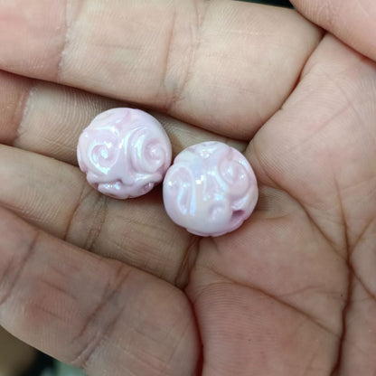 Glow Winding Flower Acrylic Beads 16mm Plated Radiant Colors 100pcs 3