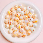 Glow Plating Round Acrylic Beads 16mm Bicolor Pastel 20pcs 2