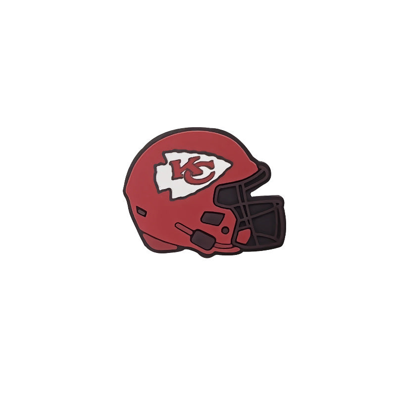 Silicone Focal Beads NFL Teams Helmet Printed Logos 20pcs 16