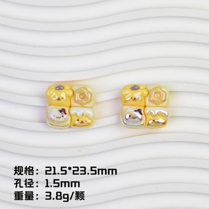 Sanrio Series 4-Roll Bread Resin Beads Glossy Pastel 20pcs 7