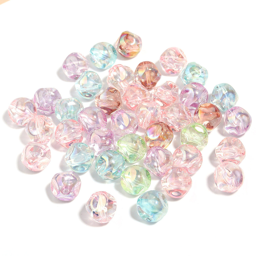 Transparent Color Plated Acrylic Beads 15mm Round 10pcs 5