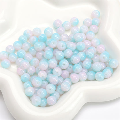 Crackle Round Glass Beads 8mm Multicolor Mixed 30pcs 25