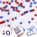 Independence Day Plastic Pony Beads 6mm Red Blue White 300pcs 4