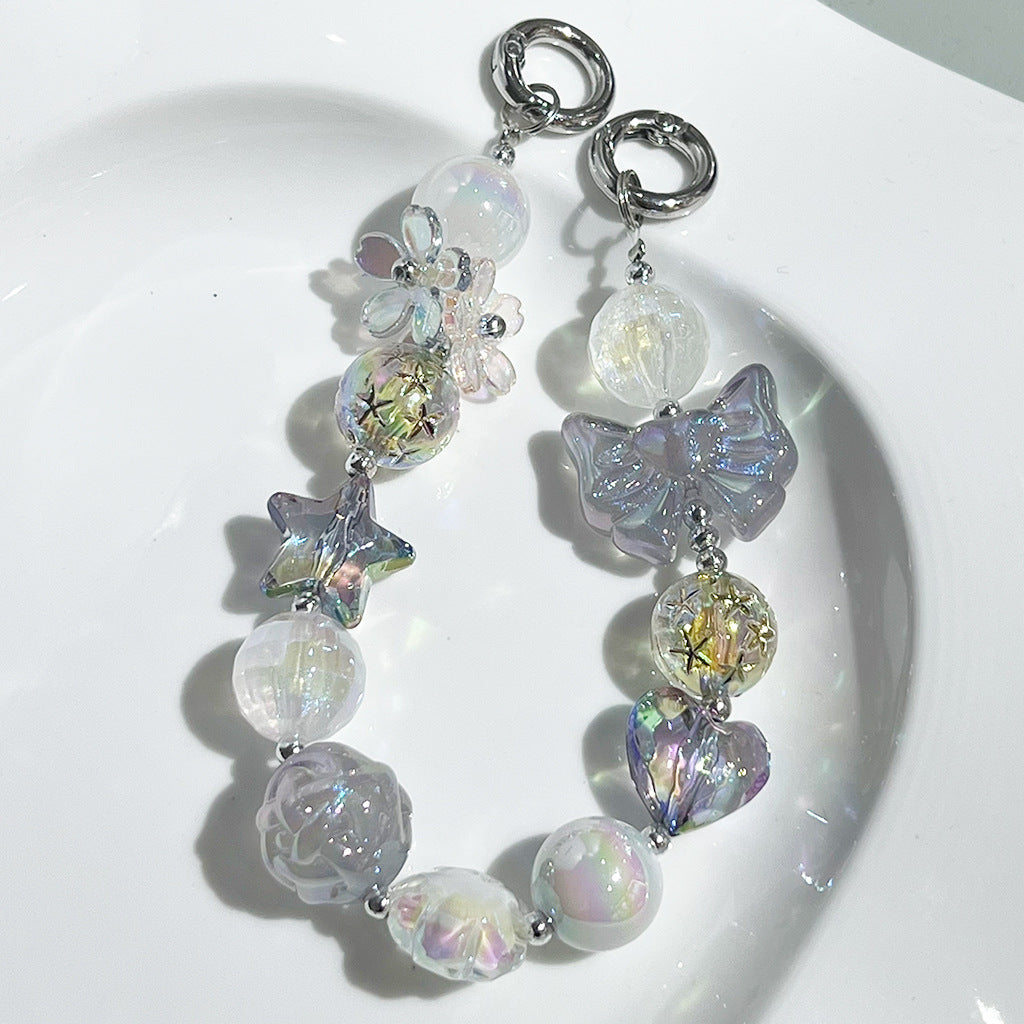 Transparent UV Plating Faceted Pentagram Love Acrylic Beads 19-20mm 50pcs 4