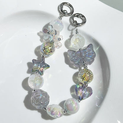 Transparent UV Plating Faceted Pentagram Love Acrylic Beads 19-20mm 50pcs 4