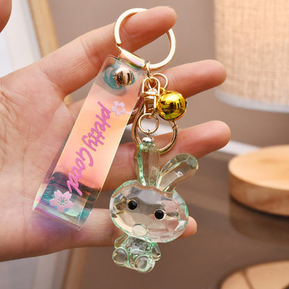 Acrylic Transparent Rabbit Keychain Creative Cute Bunny Charm 7