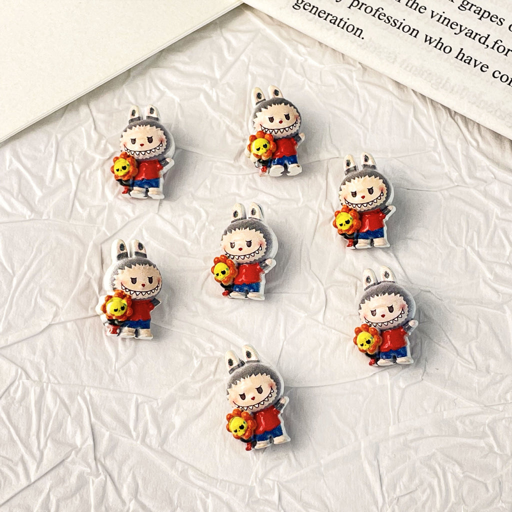 Character Metal Beads 18mm Hand Painted 3D Enamel Alloy 10pcs 2