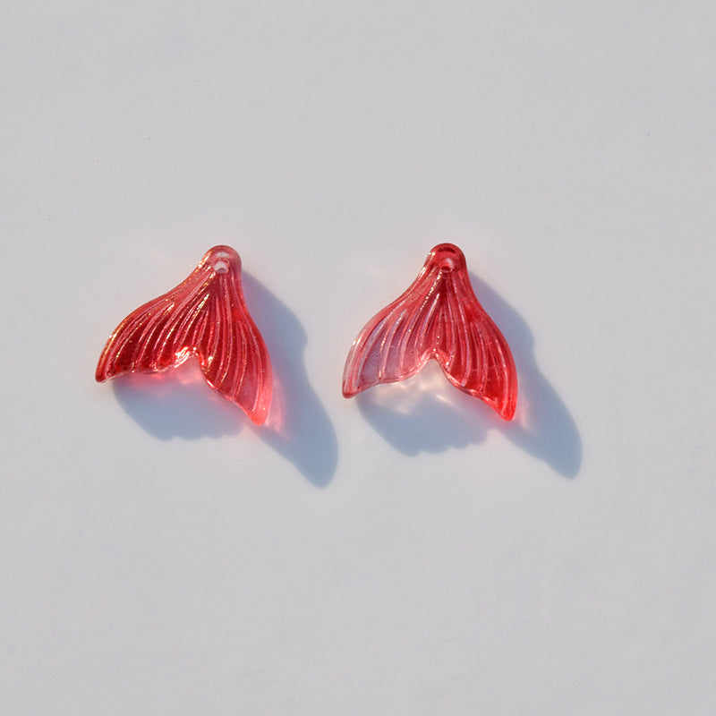 Czech Glass Beads Fish Tail 20mm Pastel Colors 10pcs 5