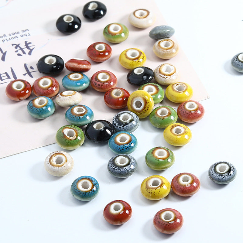Ceramic UFO Spacer Beads 12mm Vintage Fambe Blaze 40pcs 6