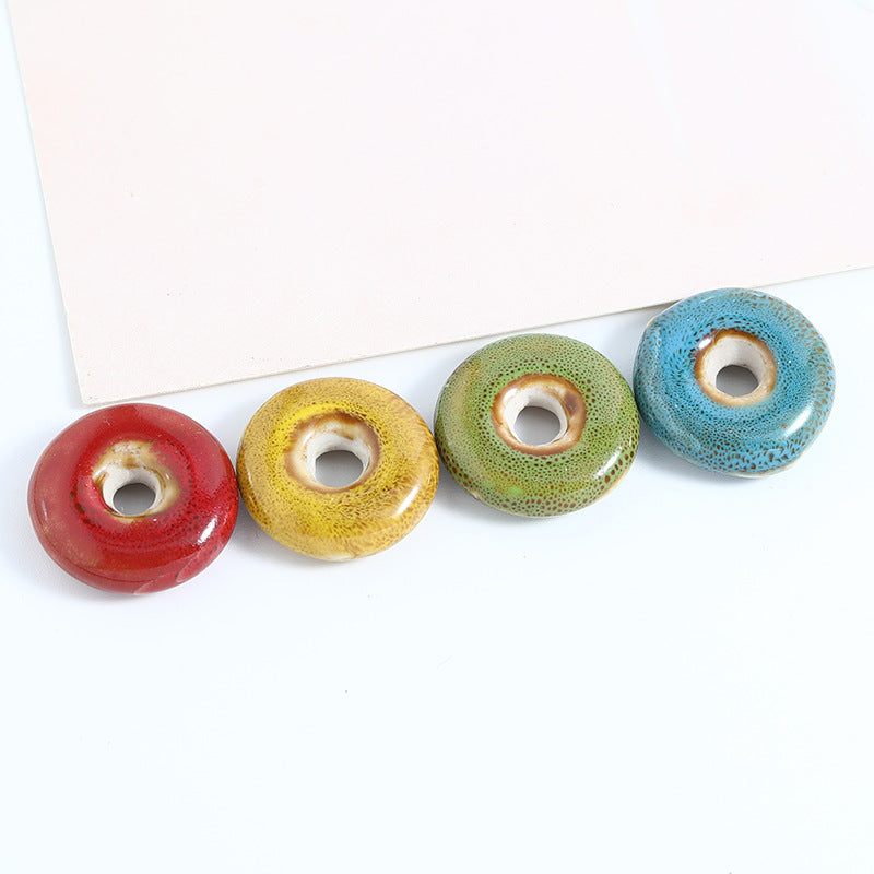 Ceramic Round Spacer Beads 20mm Antique Fambe Glaze 20pcs 4