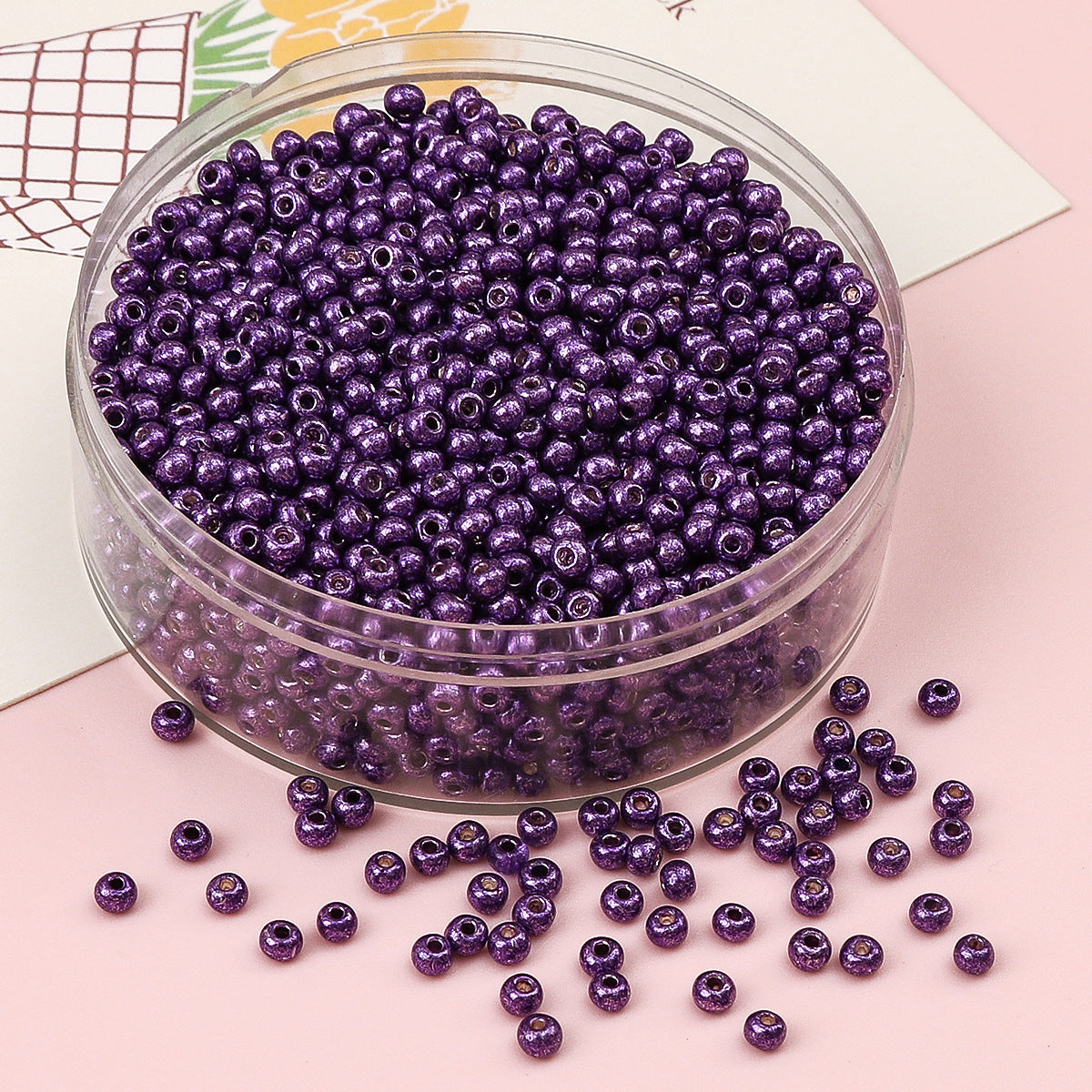 Metallic Seed Glass Beads 2mm Premium Colorful Shimmering 3000pcs 19