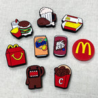 Silicone Focal Beads Fanta Burger Fries Snacks Red Smiling Face 20pcs 3