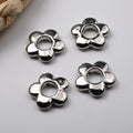 Plating Flower Butterfly Acrylic Beads 17-19mm Silver Metallic 100pcs 3
