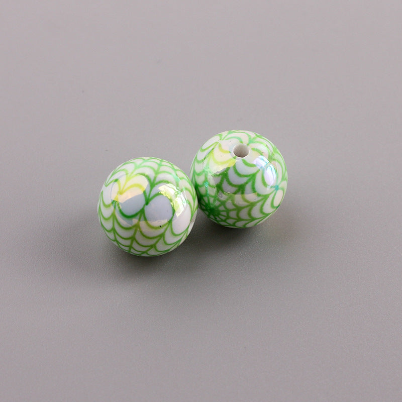 Plating Spider Web Acrylic Beads 15mm Halloween Glossy 50pcs 11