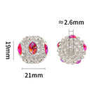 Embellished Bubblegum Beads 21mm Fancy Full Rhinestone Round 10pcs 4
