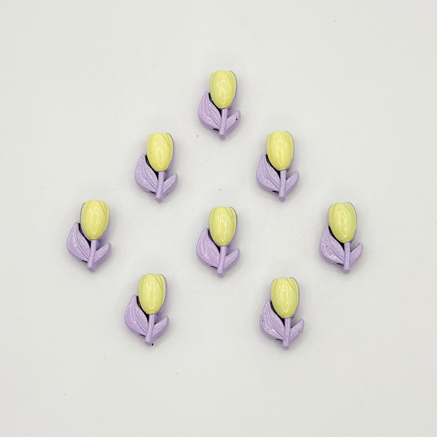 Tulip Metal Beads 14mm Two-Color Baking Painted Alloy 10pcs 15