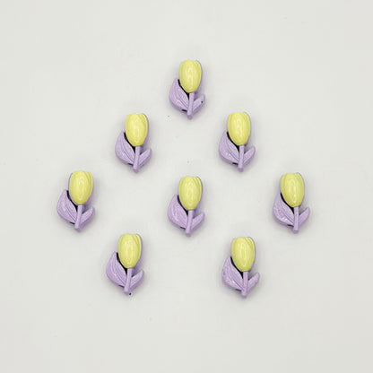 Tulip Metal Beads 14mm Two-Color Baking Painted Alloy 10pcs 15