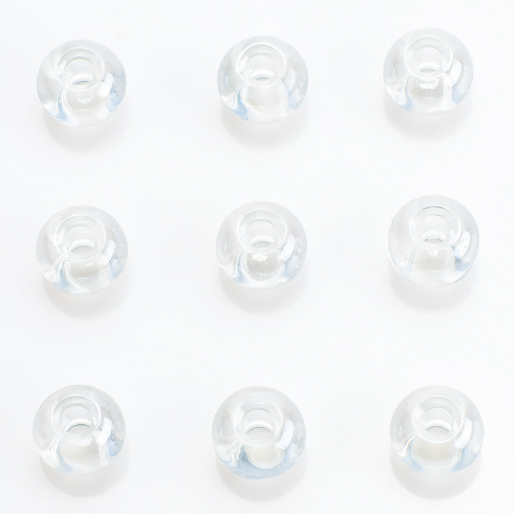 Glass Smooth Spacer Beads 8mm 10mm Large Hole Electroplated 50pcs 10