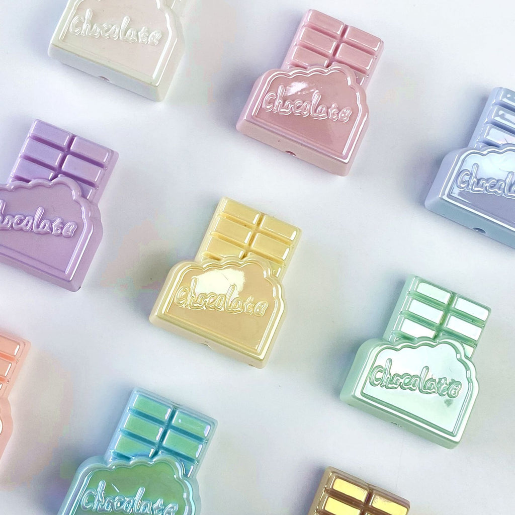 UV Plating Macaron Acrylic Beads 27-31mm Chocolate Colored 50pcs 4