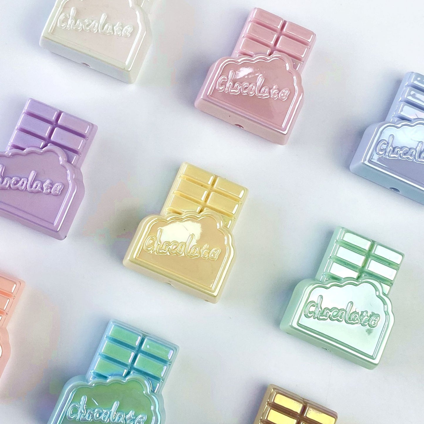 UV Plating Macaron Acrylic Beads 27-31mm Chocolate Colored 50pcs 4