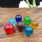 Frosted Round Glass Beads 6mm Assorted Colors Matte Finish 100pcs 2