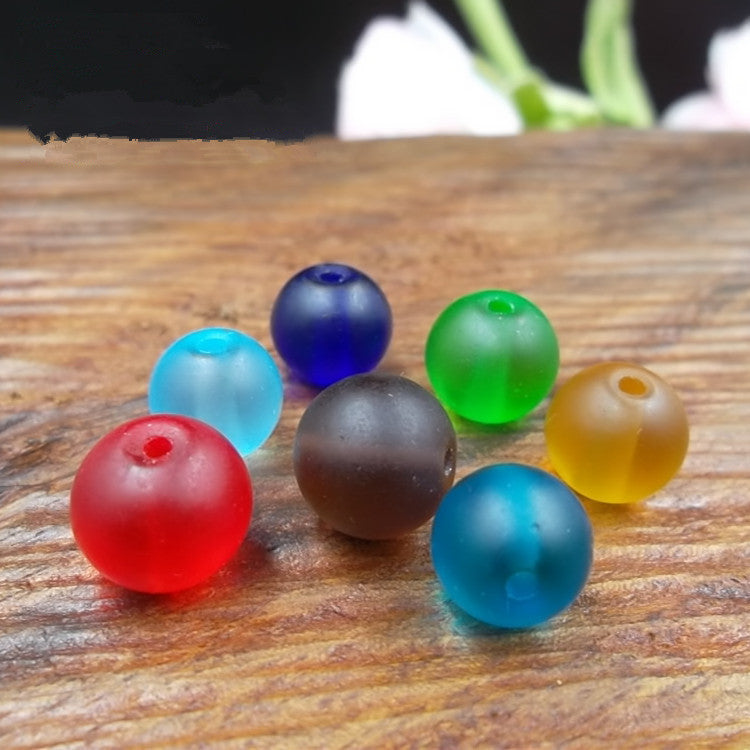 Frosted Round Glass Beads 6mm Assorted Colors Matte Finish 100pcs 2