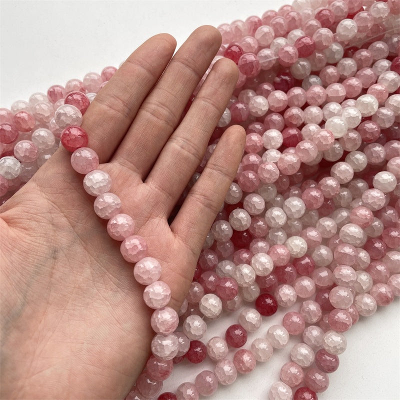 Crackle Round Glass Beads 10mm Ice Cracked Imitation Jade 40pcs 16