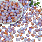 Antique Imitation Ceramic Splash Ink Round Glass Beads 10mm 100pcs 5