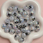 Painted Star Moon Acrylic Beads 16mm Black White Hand Drawn 5pcs 5