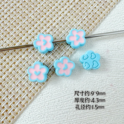 Spoon and Flower Metal Beads 15mm and 9mm Baking Painted 20pcs 18