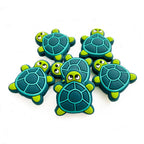 Silicone Focal Beads Turtle Layered Shell Detail 20pcs 2