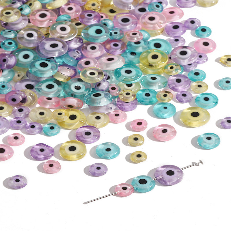 Lampwork Glass Beads Evil Eye Macaron Color Translucent 6mm 8mm 10mm 4