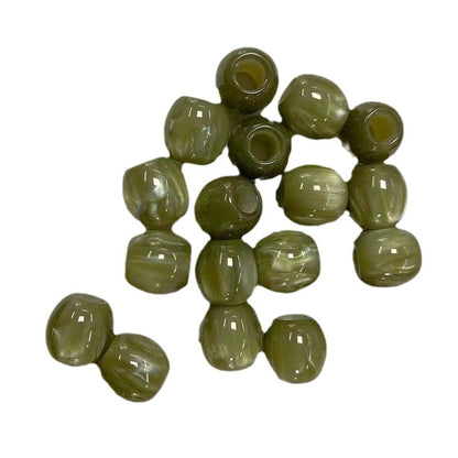 Fluid Glitter Resin Barrel Beads 12mm Natural Shimmer Large Hole 100pcs 5