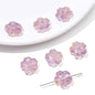 Transparent Cherry Blossom Glass Beads 14mm Gradient Pink Blue 10pcs 11
