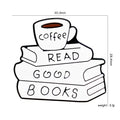 Silicone Focal Beads Coffee Book Stack with Text 20pcs