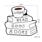 Silicone Focal Beads Coffee Book Stack with Text 20pcs