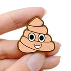 Silicone Focal Beads Poop Brown Cheerful Faces 20pcs 4