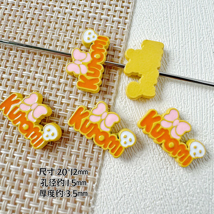 Signboard Metal Beads Painted Sanrio Series Colorful 10pcs 31