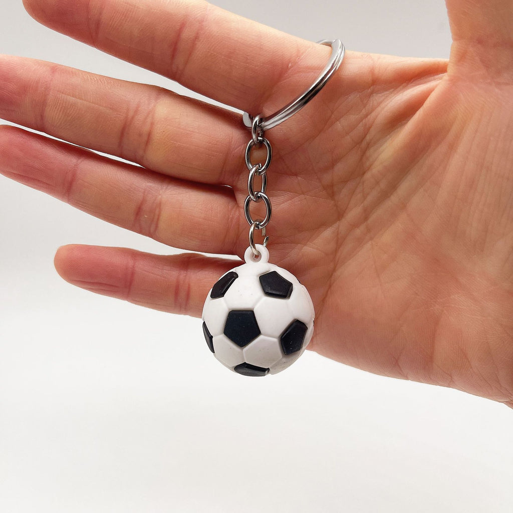 PVC Sports Ball Keychain Creative Simulation Football Basketball Tennis Rugby 6