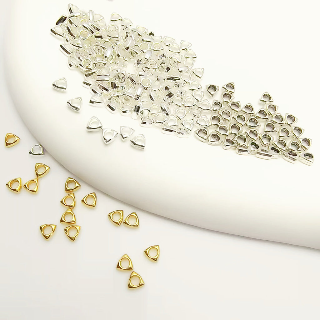 Alloy Triangular Spacer Beads 3/4mm Tibetan Style 100pcs 3