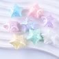 UV Plating Balloon Shaped Heart Star Acrylic Beads 25mm Glossy Pastel 50pcs 23