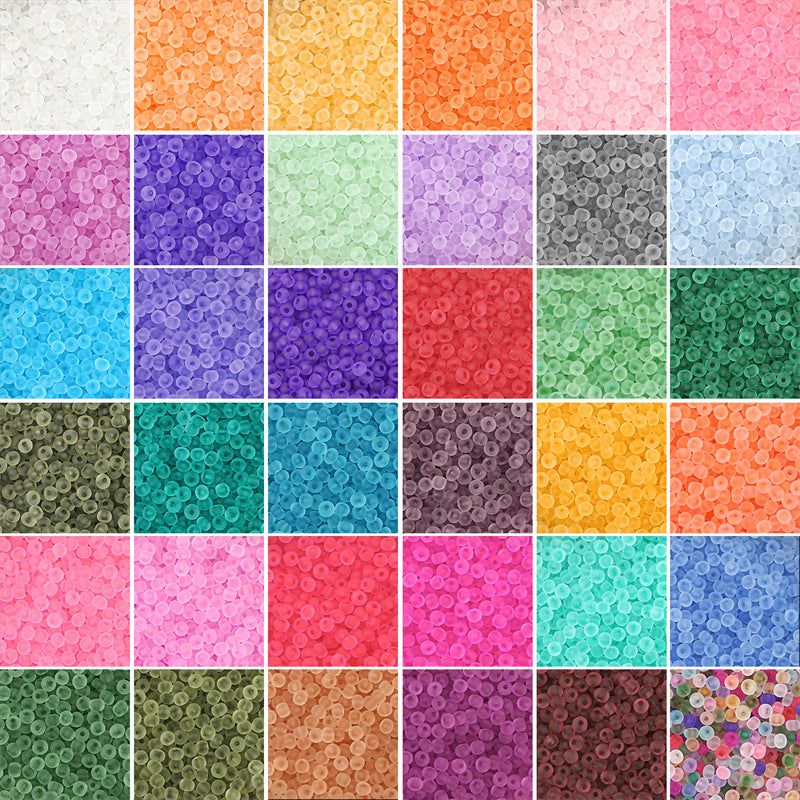 Transparent Frosted Seed Glass Beads 2mm with 1mm Hole 660pcs 4