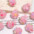 Crown Rhinestone Beads 19x24mm Colorful Heart Accents 5pcs 6