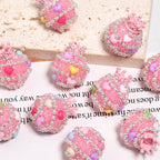 Crown Rhinestone Beads 19x24mm Colorful Heart Accents 5pcs 6
