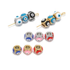 Stainless Steel Round Metal Beads 8mm Multicolor Evil Eye 10pcs