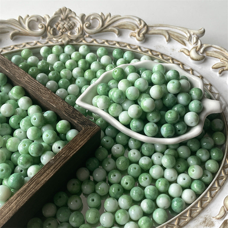 Crackle Round Glass Beads 10mm Imitation Porcelain Pastel Colors 120pcs 5