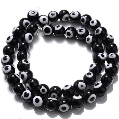 Millefiori Evil Eye Round Lampwork Glass Beads 6mm 124pcs 14