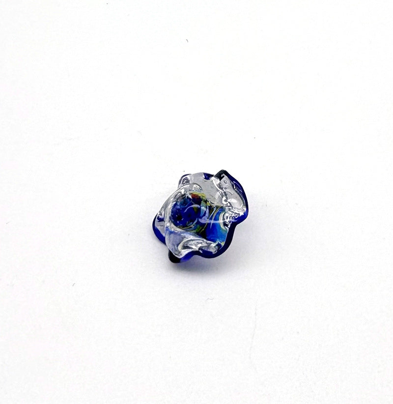 Lampwork Glass Beads Mushroom 15mm Hand Painted Colorful 10pcs 15