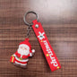 Soft Rubber Christmas Tree and Santa Claus Keychain with Red Strap 27